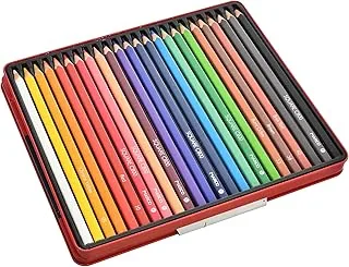 Marco Square C800 High Quality Coloured Pencils In A Metal Box Pack of 24 Pieces Suitable For Home, School, Or Educational Centers - Multi Colour