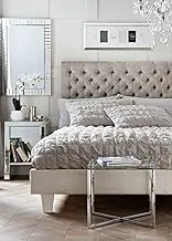 Matalan Cotton Metallic Seersucker Duvet Cover, Super King Size, Grey