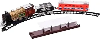 Generic Plastic Large Train Amazing Design To Add More Fun With Coal Tank And Platform For Kids Set Of 12 Pieces - Multi Color