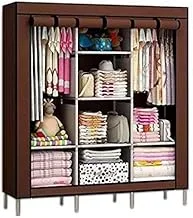 BUCKETLIST® 6+2 Layer Kids Wardrobe Portable Fabric Collapsible Foldable for Kids Clothes Closet Wardrobe Storage Rack Organizer Cabinet Cupboard Almirah (Brown)