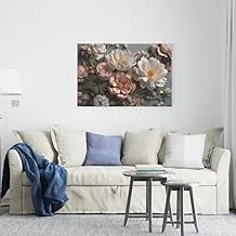 Vintage Peonies Oil Painting Moody Flower Printed canvas wall art 90x60