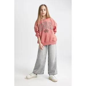 Defacto Girl Wide Leg Denim Trousers