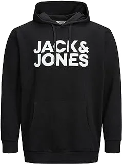 Jack & Jones Men's Corp Logo Sweat Hooded Sweatshirt, EU7XL - Black