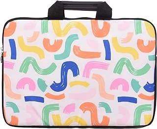 accessories shop Fabric Sleeve Colorful Design With Zipper And Two Fabric Hand Strap For Laptop 40x30 CM - Multi Color