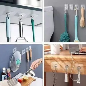 (10 Pieces) Self-adhesive Hooks For Kitchen, Bathroom, Office, Etc