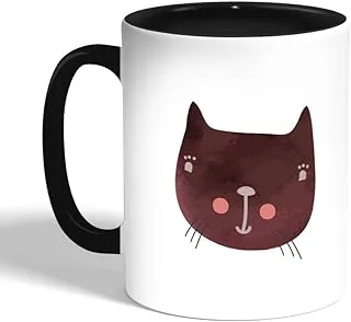 happy cat Printed Coffee Mug, Black (Ceramic)