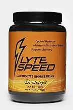 LyteSpeed Electrolyte Sport Drink | Powder | Orange | 32 Servings | 1.1 KG | Electrolyte Replacement | Sport Drink