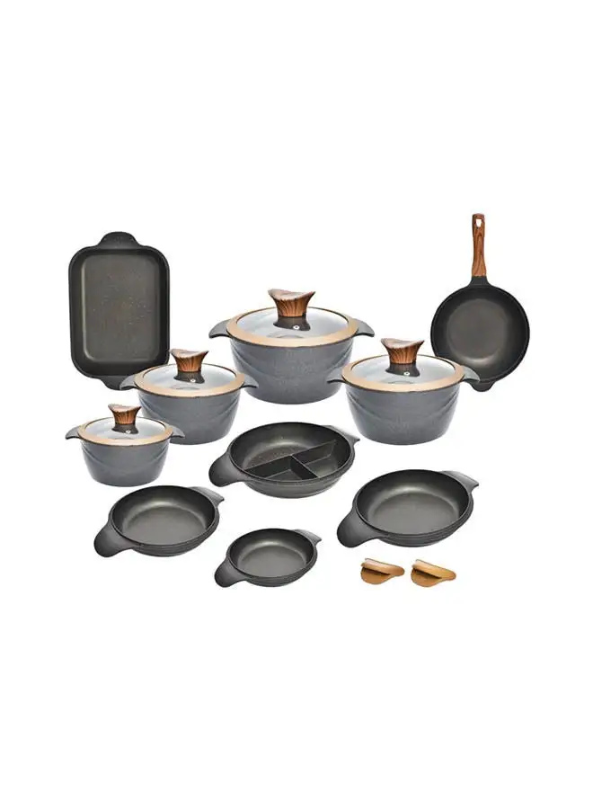 NeoKlein Wok 30+ casserole 36+ 4 Duck lids + 4 Pyrex lids+ 4 ducklings (18.20.24.30) cm -Grey