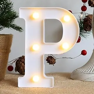 LED Marquee Light Up Mini Alphabet Letter Lights,Warm White Battery Operated Night Lights Decorative Marquee Lamps for Wedding Birthday Party Christmas Lamp Home Bar Decoration (P)