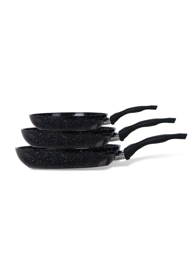 Top Chef 3 pieces Top Chef granite frying pan set (20-22-26) Black