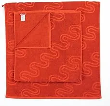 Ricrac Reby Curly Patterns Towel Set 2-Pieces, Burnt Orange