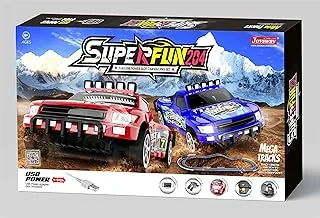 Joysway 1:43 SuperFun 204 Slot Racing Set, USB Power,Mega Tracks,Track Length 446cm, 2 Lanes, 8+, 9204