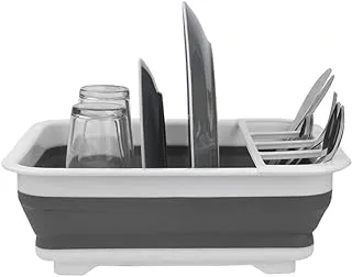 Home Basics Easy Storage Collapsible Dish Rack with Cutlery Holder