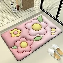 Genkerster Diatom Mud Bath Mat 3D Flower Bathroom Mat Shower Entrance Carpet Bathmat Rugs Absorbent Floor Quick Dry Non-Slip Mat For Home Kitchen Bathroom Bathtub Toilet Supplies,28 Style