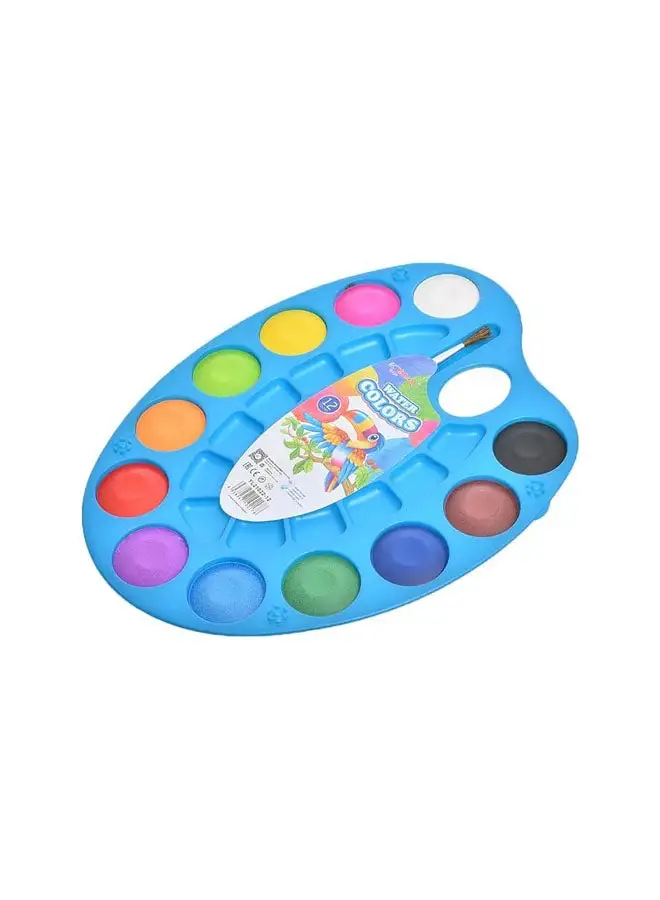 El Maayergy Elmaayergy Y-31/YL21022-12 Water Colour Palette With Paint Brush With Durable Material, Suitable For School And Home