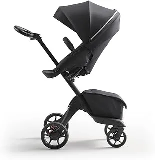 Stokke Xplory X Stroller - Luxury Baby Stroller - Adjustable for Both Baby & Parents’ Comfort - Padding, Harness & Reflective Zipper for Added Safety - Folds in One Step - Rich Black