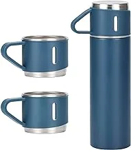 500Ml (16.9) 304 Stainless Steel Thermos Vacuum Flask with 2 Cup (Set) (blue)