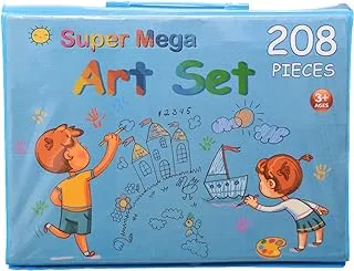 Generic Plastic Super Magic Art Set Containing A Multiple Coloring Tools With Paper Sheets And Clips For Kids Set Of 208 Pieces - Multi Color