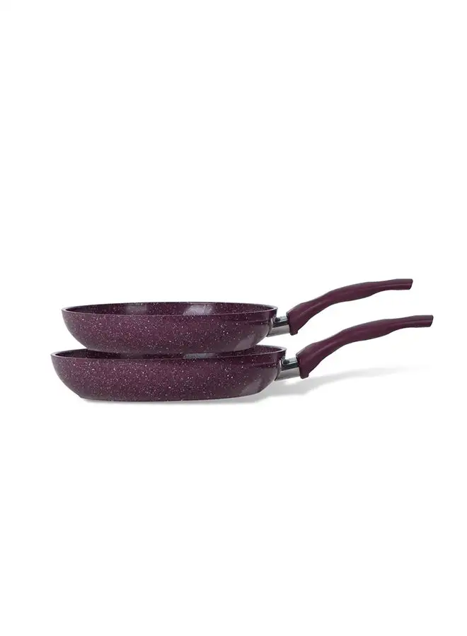 Top Chef 2 pieces Top Chef granite frying pan set (20-22-26) Burgundy