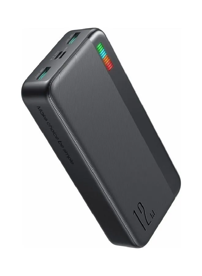 JOYROOM 20000.0 mAh JR-T017 12W Fast Charging Power Bank Dual Inputs Dual Outputs Phone Charger Battery Black