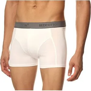 Red Cotton Comfortable Men's Boxer From -White