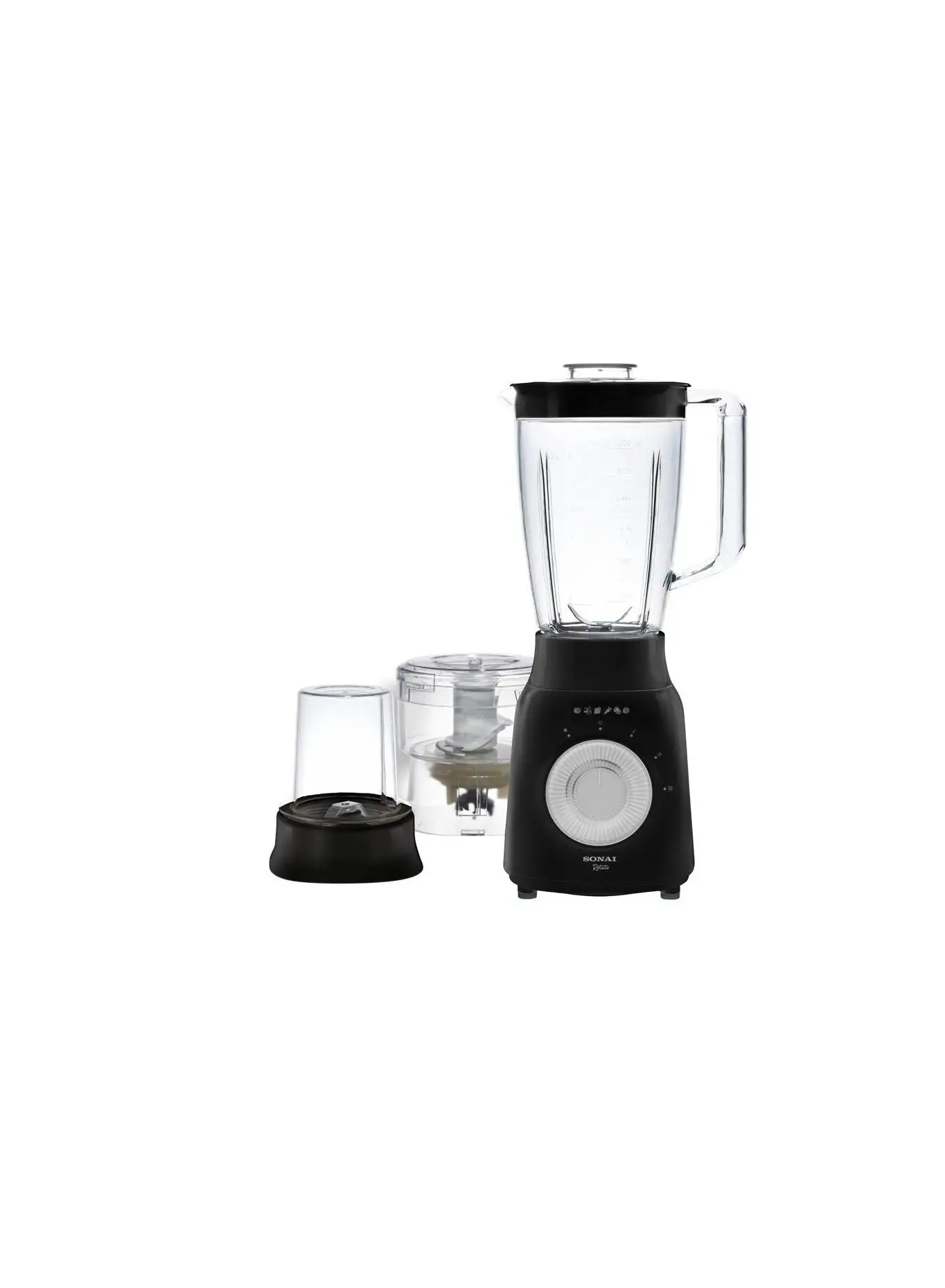 Sonai Rotato Blender 3X1, with Grinder and Chopper, 3 Speeds, 1.5L , 500 W, Black - MAR-2500