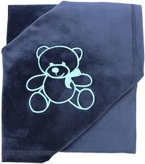 Mamas Gift Bear Embroidered Fleece Blanket, Blue