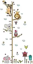 Cartoon Animals Wall Stickers Height Measure Chart Decals Kids Room Decor Murals Removable Wallpaper