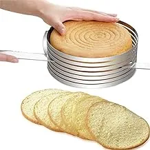 Cozy 6 Layers Cake Cutter Slicer Adjustable Stainless Steel Round Bread Cake Cutter Mousse Ring Mould Cake Decorating Tools Round Cookie Biscuit Pastry Donut Doughnut Set Baking Metal