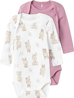 name it Girl's 2-Pack Orchid Haze Rabbit Long-Sleeves Main Fabric: 51% Organic Cotton, 49% Cotton (pack of 2)