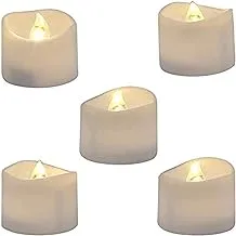 Realistic and Bright Flickering Battery Operated Flameless LED Tea Light, Pack of 12, 1.4x1.25 Inch, Electric Fake Candle in Warm White and Wave Open