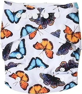 Mix&Max Microfiber Baby Washable Diapers Printed Butterflies For Girls-Multicolor