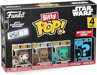 Funko Bitty Pop! Star Wars Mini Collectible Toys - Han Solo, Chewbacca, Greedo & Mystery Chase Figure (Styles May Vary) 4-Pack