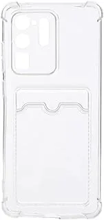 Silicone Back Phone Protection Cover With Silicone Pocket And Safety Edges For Samsung Galaxy S20 Ultra - Transparent