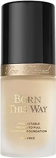 كريم أساس Too Faced Born This Way جديد! بيج ذهبي - متوسط ​​مع ألوان تحتية محايدة