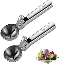 Samno Cici ice Cream Scoop Stainless Steel ice Cream Scoop Icecream Spoons Icecream Spoon(Easy to Trigger) (5.7cm)（2pack）