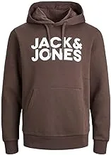 سويت شيرت بغطاء رأس بشعار شركة Jack & Jones للرجال، مقاس XL - Cloud Dancer