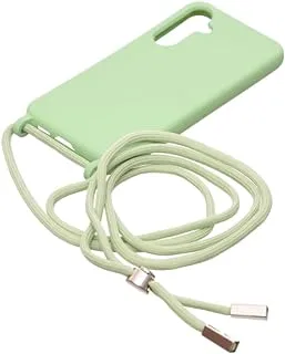 Silicone Back Phone Protection Cover With Fabric Strap And Safety Edges For Samsung Galaxy S23 FE - Mint