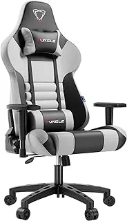 Gaming Chair, Gaming Chair, 4D Adjustable PU Leather Ergonomic Swivel Chair, Seat with Tilt Backrest, Gaming Chair