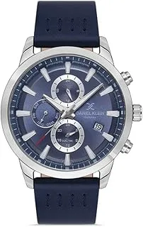 Daniel Klein Analog Dark Blue Dial Men's Watch-DK.1.13290-2, Silver, strap