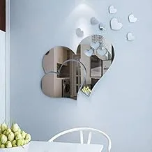 Love Heart Shape 3D Acrylic Mirror Wall Stickers Living Room Dining Room Entrance Cabinet Door Bathroom Home Decoration Wall Stickers