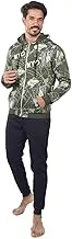 Red Cotton Men'S Pajama Black Digital Printed Winter Hoodie -Olive