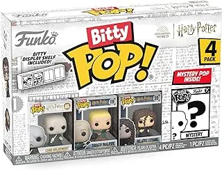 Funko Bitty Pop! Harry Potter - Lord Voldemort™, Draco Malfoy™ (Quidditch™), Bellatrix Lestrange™ and Mystery Surprise Mini Figure - 2.2 cm Collectable - Stackable Shelf Included