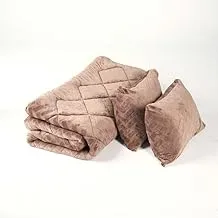 Ricrac Roolafa Ultra Plush Mink Comforter Cover and 2 Pillow Cases Set, Brown