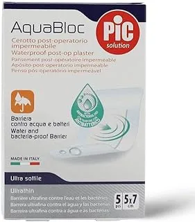 Pikdare Pic Solution AquaBloc Post-op Plaster 5-Pieces, 5 cm x 7 cm Size