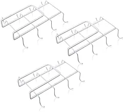 خطافات مج Wgniip أسفل الرف وحامل أكواب ورف تخزين وأكواب قهوة وحامل أدوات المطبخ وخطاطيف مفاتيح وأحزمة ووشاح وخطاطيف تعليق ورف، مناسب للخزانة 0.8~1 بوصة أو أقل، مجموعة من 3 قطع بيضاء