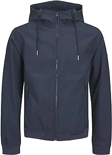 Jack & Jones Men'S Basic Softshell Hood Jacket Navy Blazer, Eu5XL Us3XL