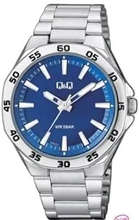 Q&Q WATCHES Q&Q Men's Watch QZ82J202Y - Analog Display, Stainless Steel Strap - Silver