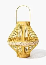 Matalan Woven Mix Lantern, 31 cm x 31 cm x 36 cm Size, Yellow