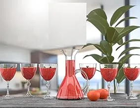 Set of 6 Juice Cups and Large Decanter Turkish Design Water Glasses and Juice